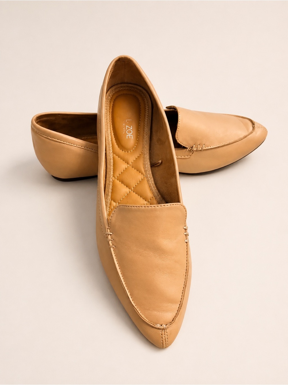 Rachel Zoe Tan/Nude Leather-Style Loafers – Size 8.5